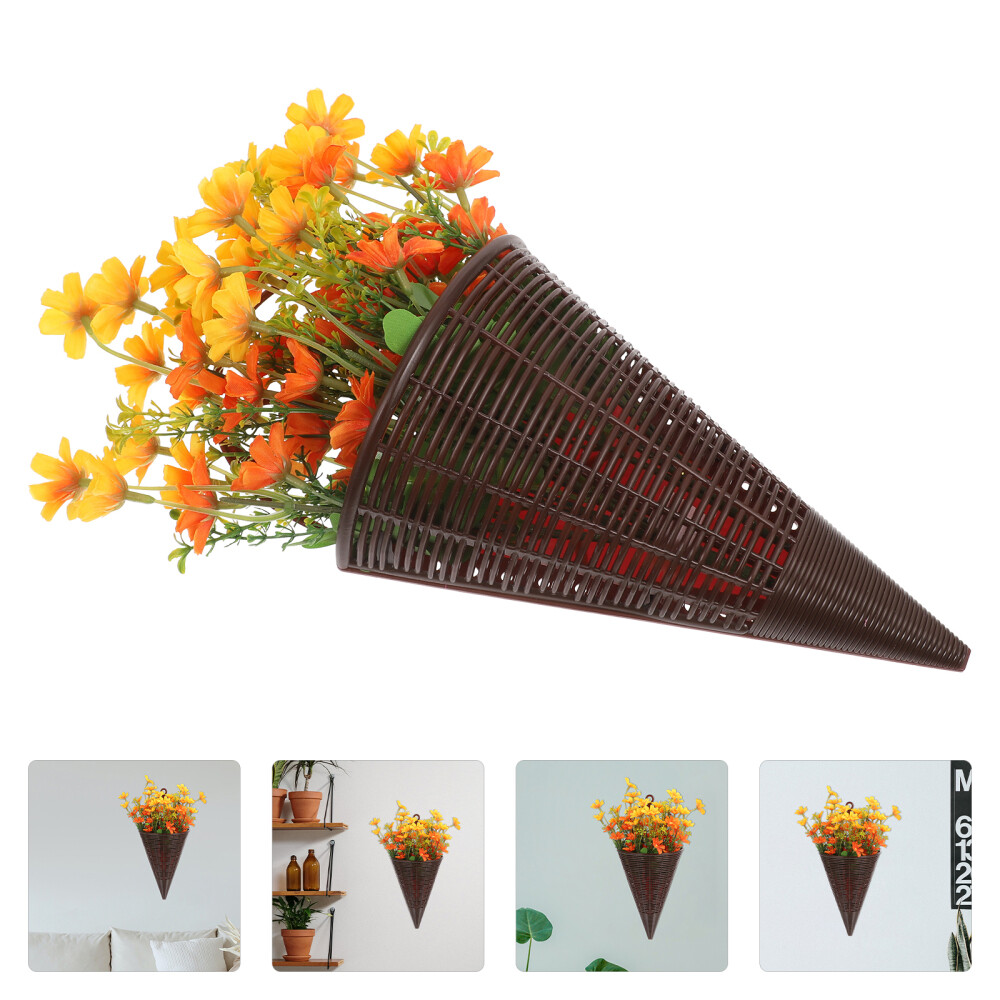 Exquisite Fake Flower Hanging Basket for Indoor Outdoor Use 32X20cm