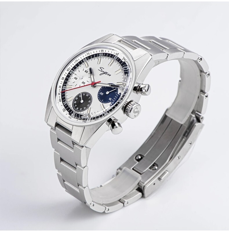 Sugess Panda Chrono Heritage 442 Meccanico Acciaio Zaffiro Blu Orologio Uomo