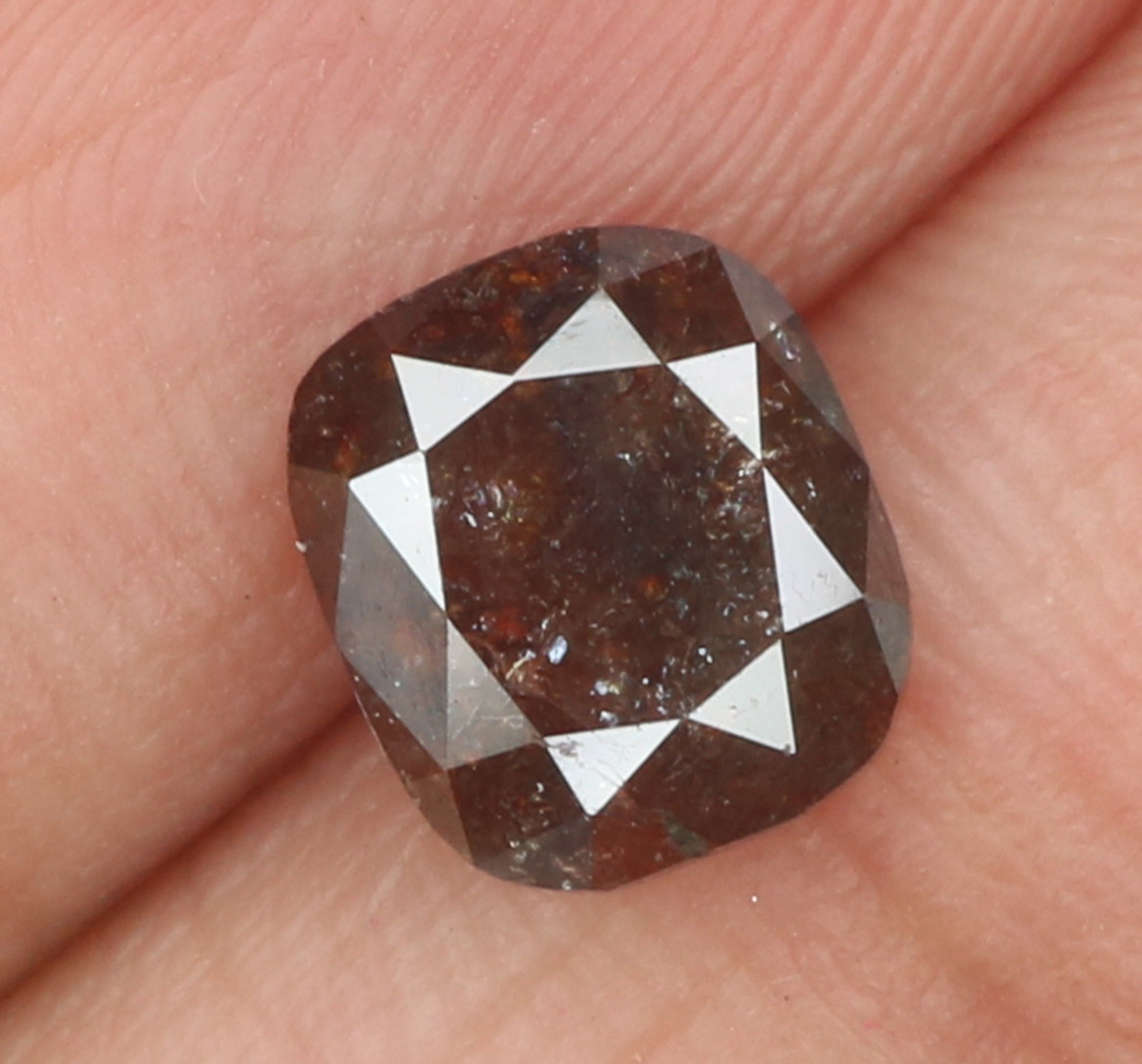 Natural Loose Diamond Cushion Brown Color I3 Clarity 6.90 MM 1.29 Ct KR1046