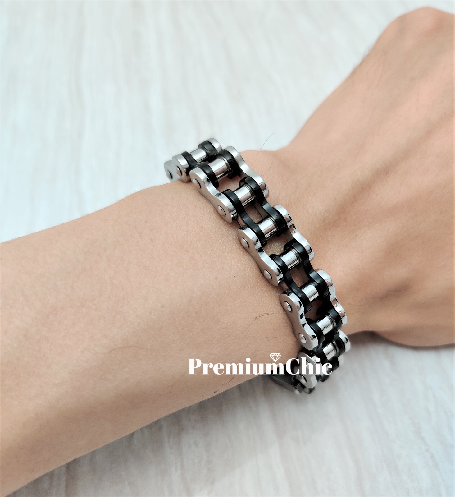 SOLID Stainless Steel Motorcycle Bike Chain Design Bracelet Men’s Jewelry 14MM