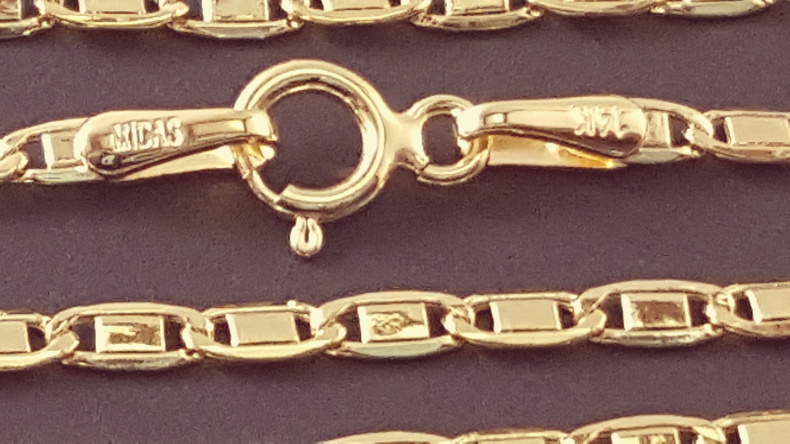 14K Solid Yellow Gold 2.3 mm Valentino Chain Necklace 18″, 20″, 22″.