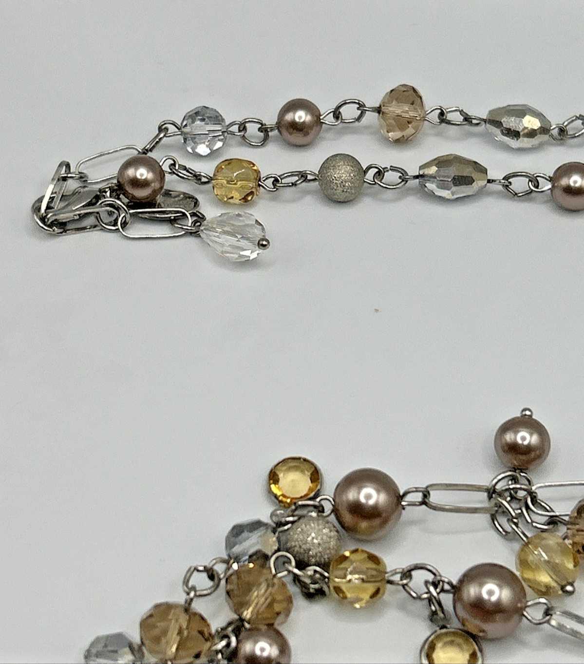 White House Black Market 3 Piece Lot of Long Necklaces Pearl Glass Metal Stone