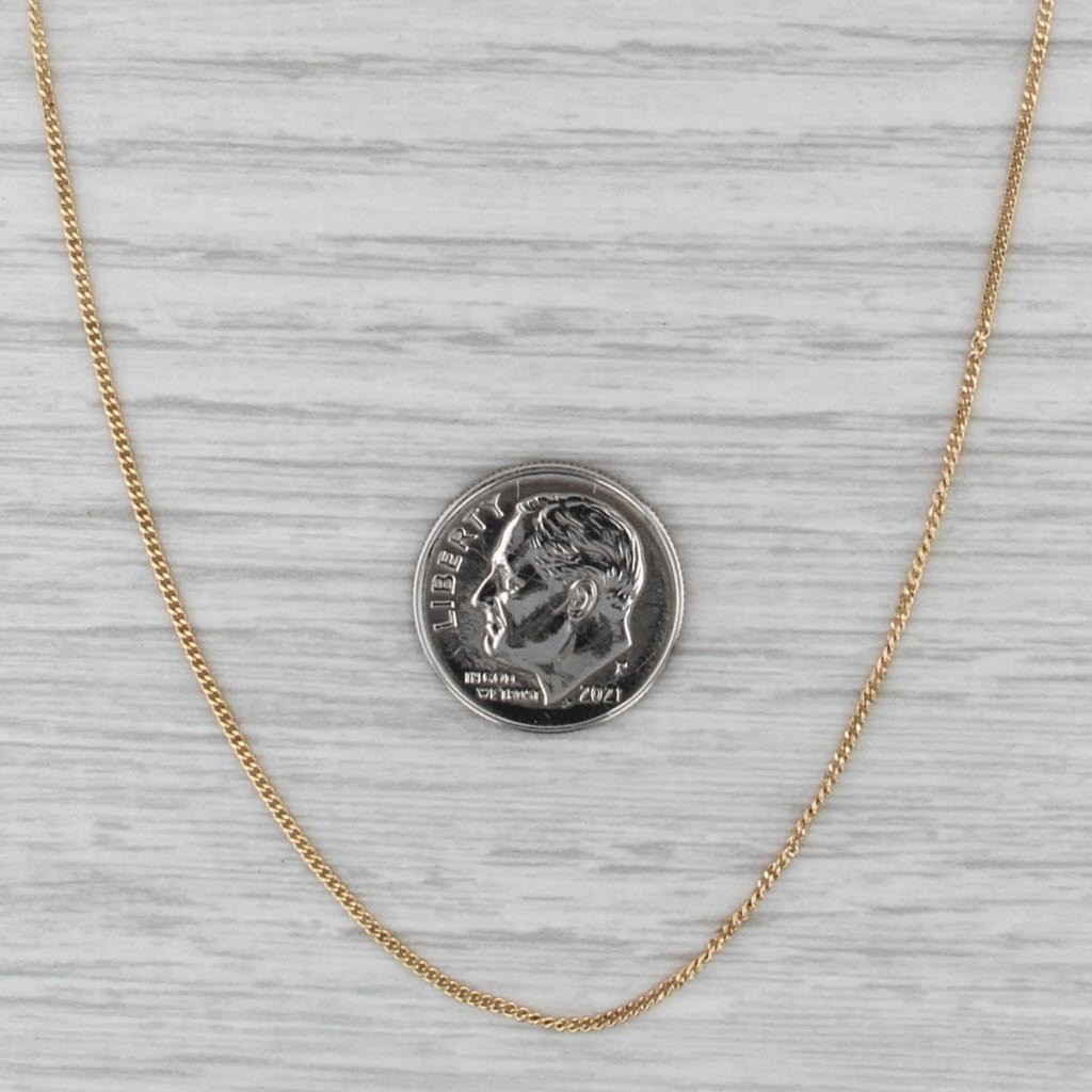 Curb Chain Necklace 10k Yellow Gold 13.5″ 1mm