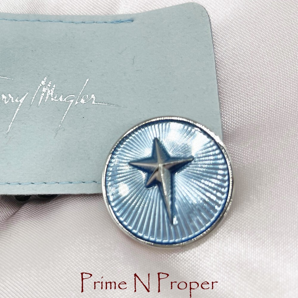 VINTAGE 1997 Thierry Mugler Pin/bROOCH/Pendant in Thierry Mugler suede pouch