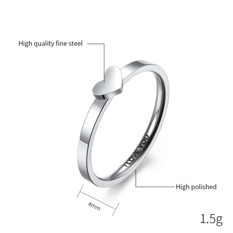 2PCS Matching Heart Couple Rings “I LOVE YOU” Wedding Engagement Promise Band