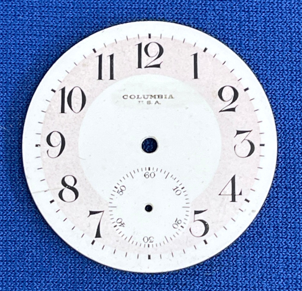 Columbia Arabic Numeral Pocket Watch Enamel Dial 37.4mm
