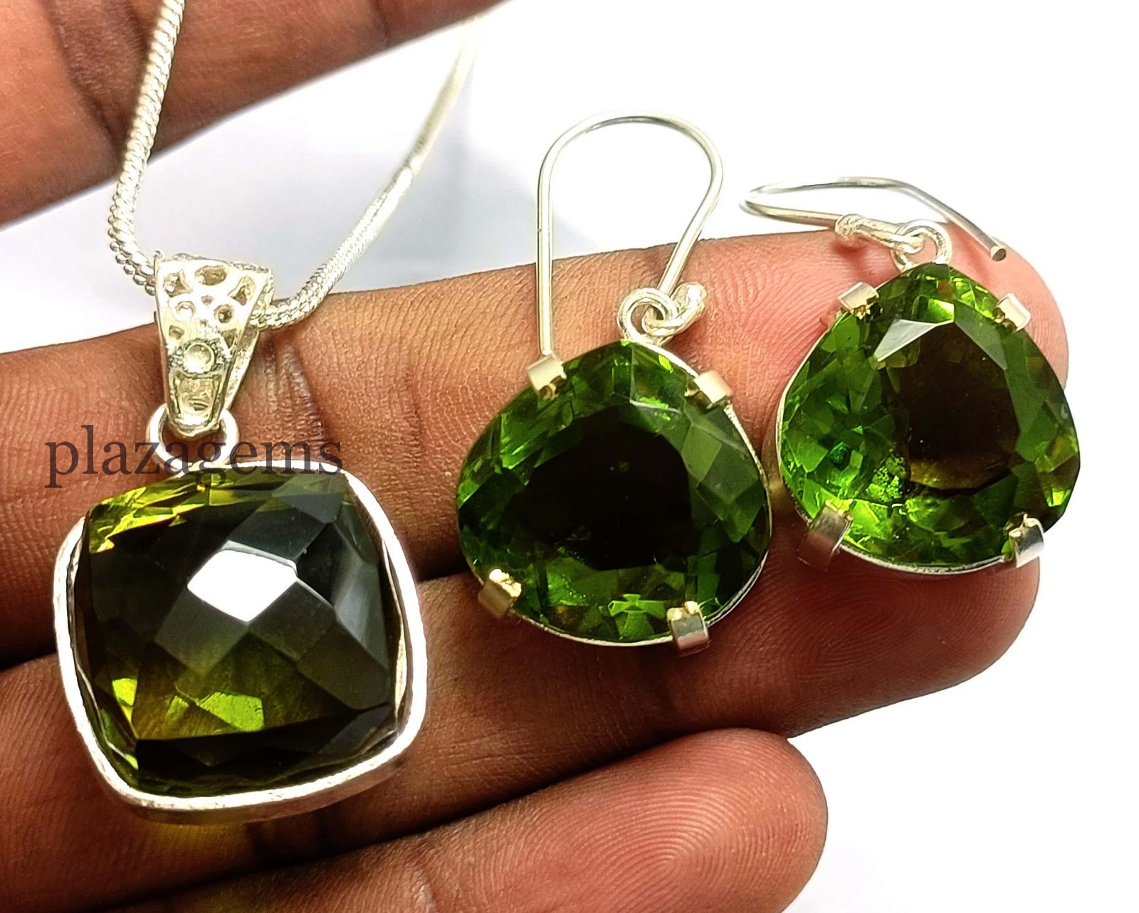 Natural Alexandrite Color-Change Pendant & Earring Set | EGL | 925 Silver 35K