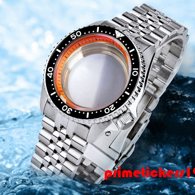 41mm Diving Watch Case+Band Clear Back 3.8 Crown 20ATM Fit NH34 NH35 NH36 NH38