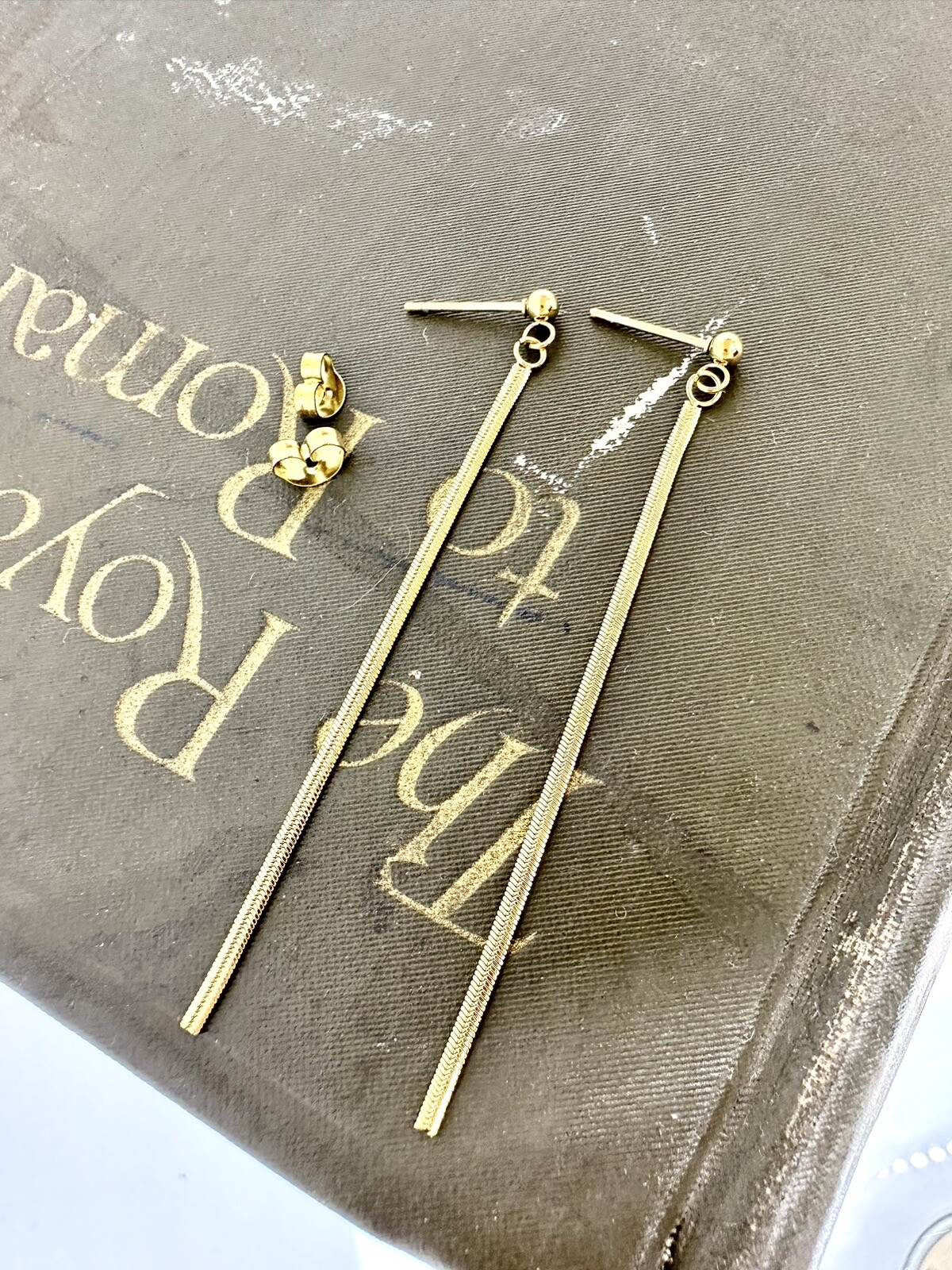 Michelle Pick Blossom Unique 18k Gold Filled Stud Stunning Dangling Long earring