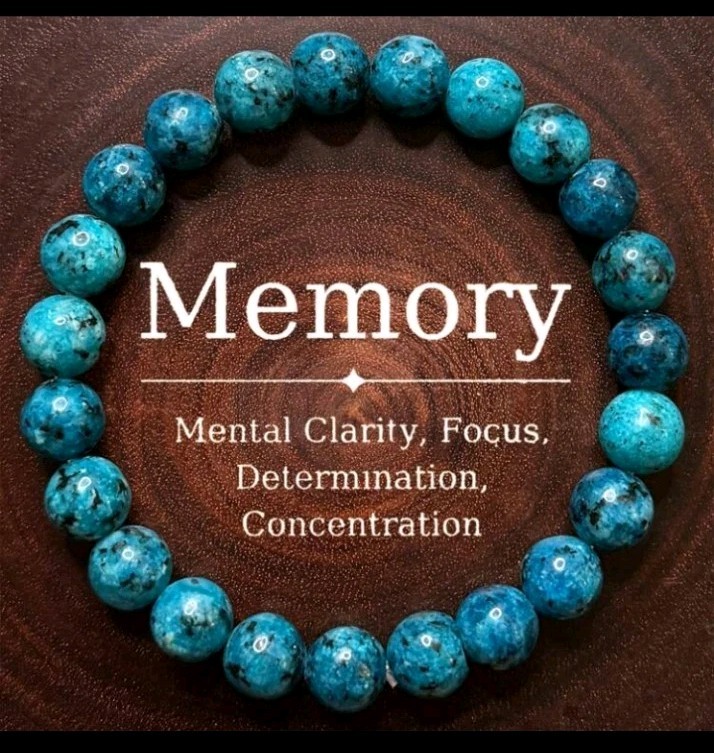 Blue Apatite Blue Beaded Stone 9″ in circumference
