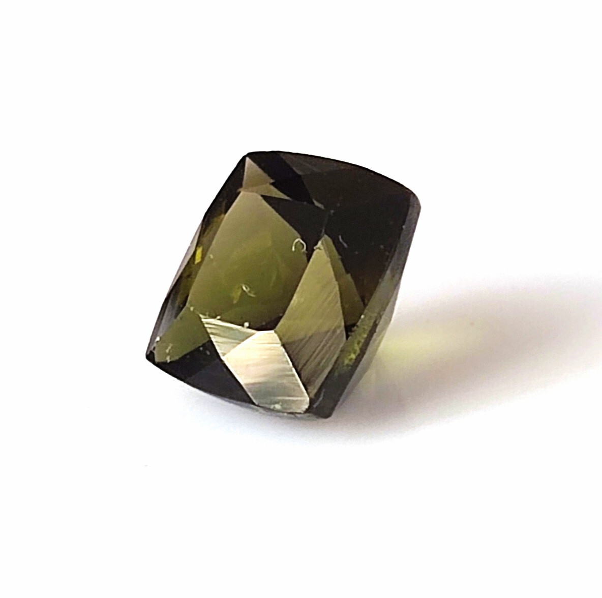 2.15 Carat Dark Green Tourmaline Cushion Cut Faceted Natural Untreated Gemstone