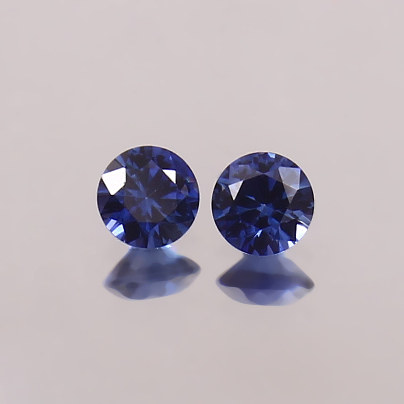 AAA Natural Ceylon Blue Sapphire Loose Round Gemstone Cut Matched Pair 3×3 MM