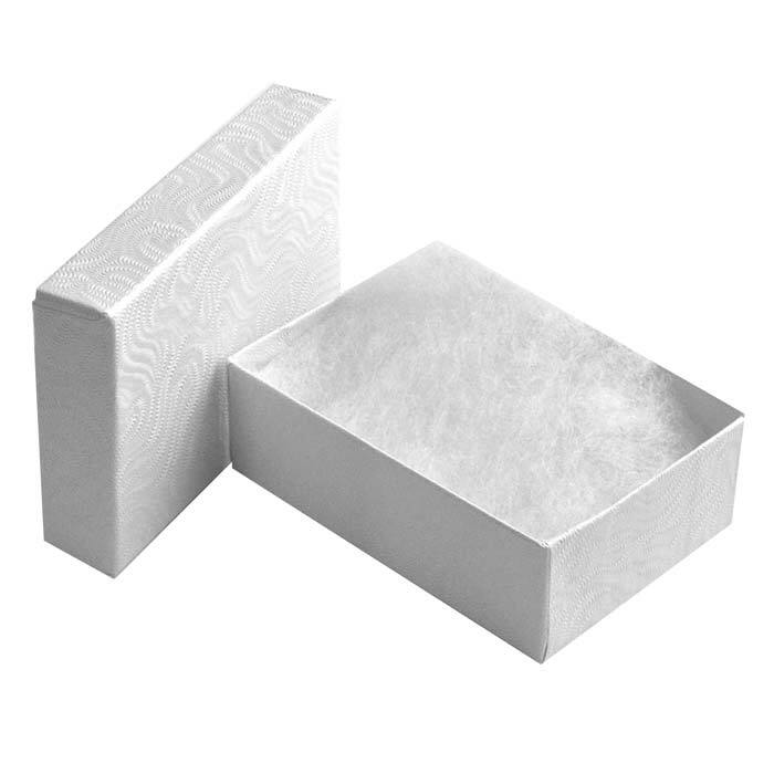 100 Swirl White Cotton Filled Boxes Jewelry Gift Box 3-1/4″ x 2-1/4″ x 1″