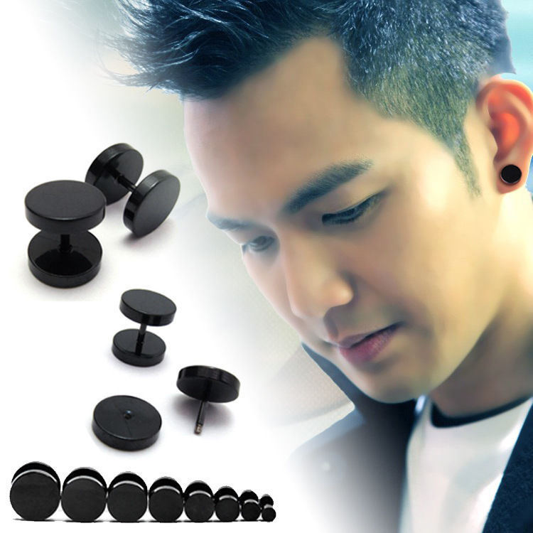 New Round Barbell Stainless Steel Screw Back Men’s Earring Ear Studs 3-14mm USA