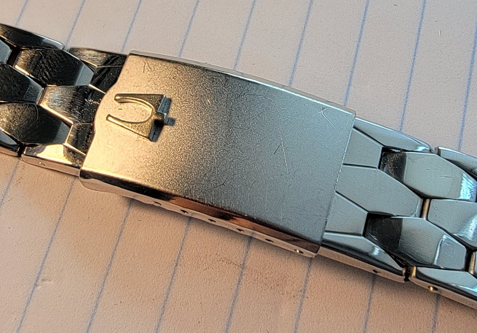 Applied Logo Kreisler Coffin Link Stainless Watch Bracelet Accutron 6 1/2″ LONG!