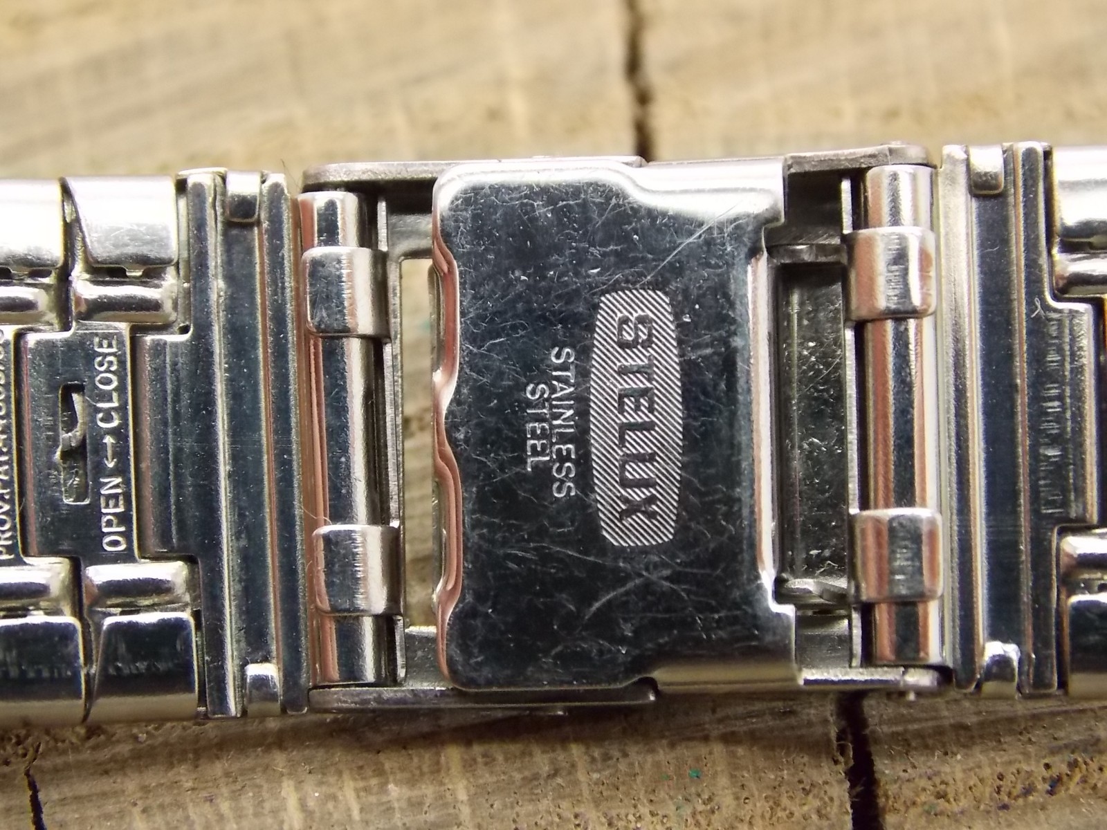 Vintage Stainless Steel Watch Band 18mm Stelux Butterfly Clasp Mens Unused NOS