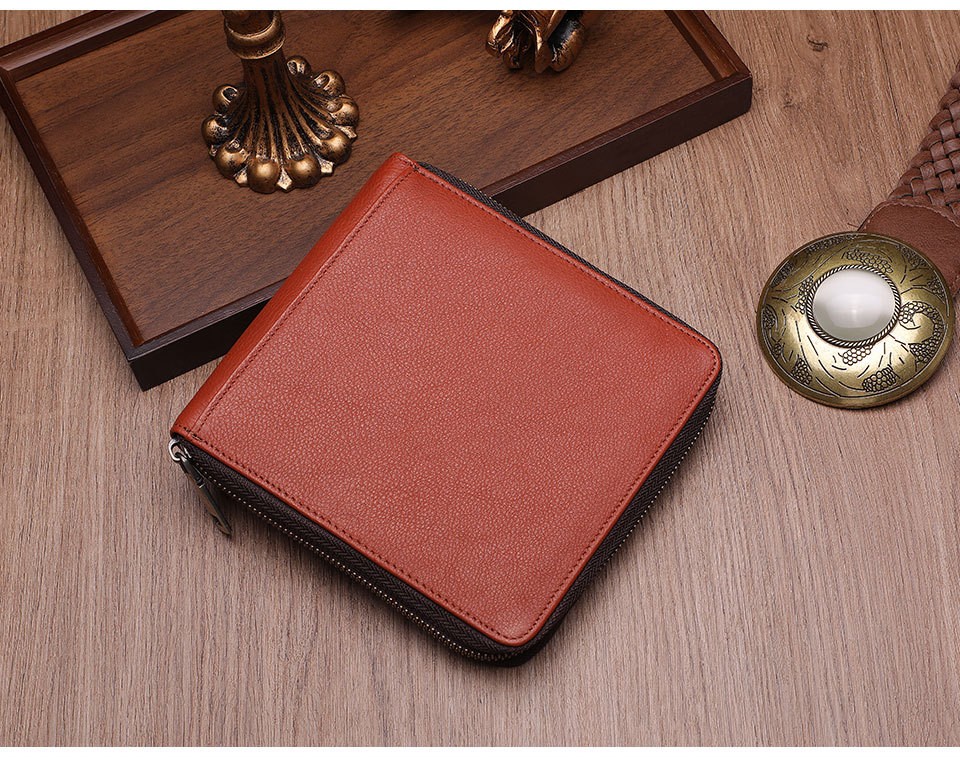 Luxe Brown Cowhide Genuine Leather Watch Organiser Travel Watch Storage Bag Box