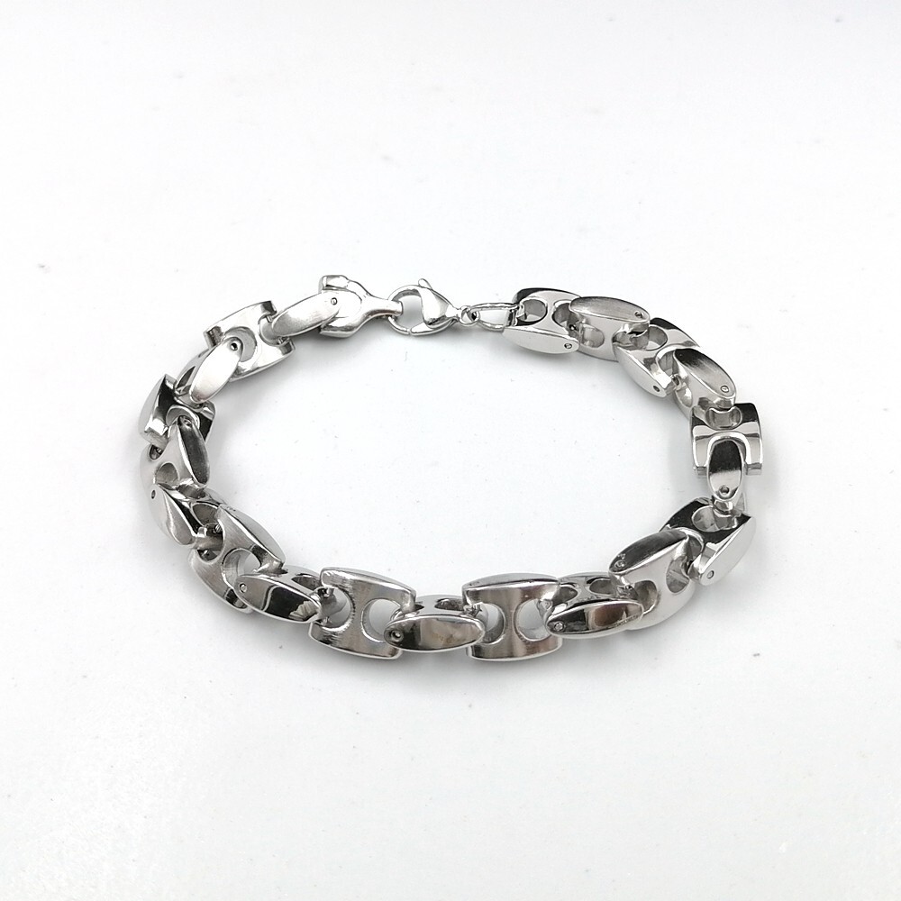 10mm 8.5inch Stainless Steel Solid Link Chain Bracelet Bangle For Mens Cool Gift