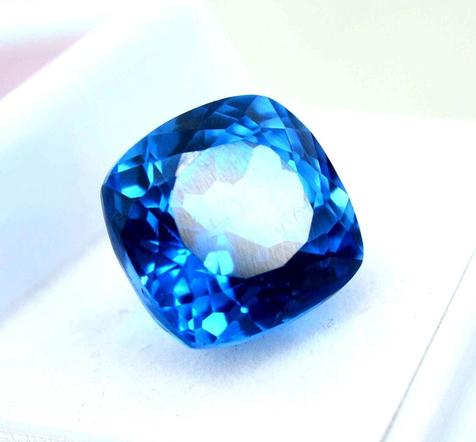 Aquamarine Natural Santa Maria Blue Cushion Cut Loose Gemstone 9.60 Ct Certified