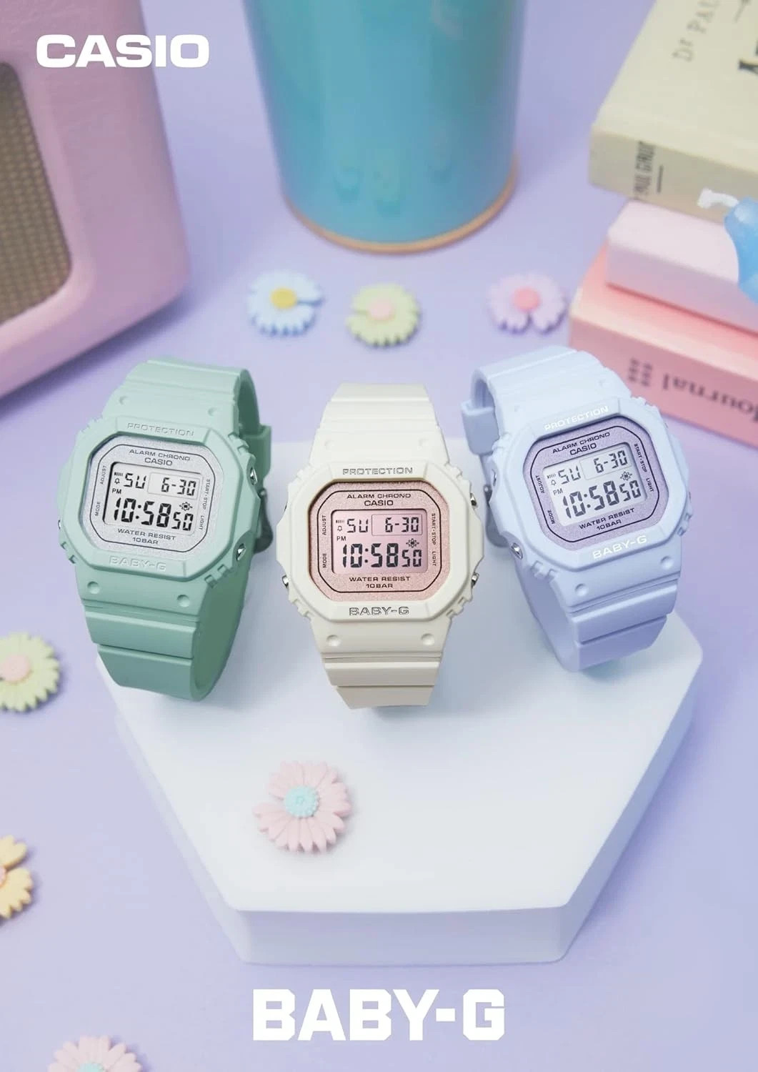 CASIO BABY-G BGD-565SC-2JF Pearl lilac Flower Quartz Resin Women Watch