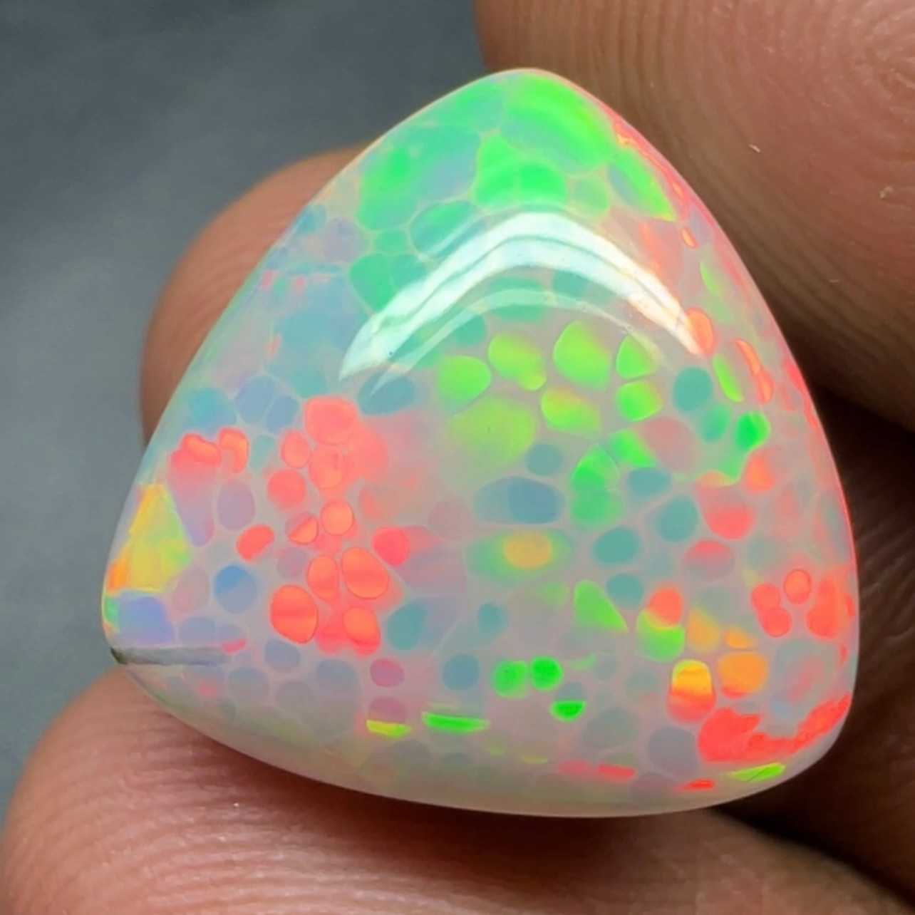 Ethiopian opal Cabochon 15.80 Carat 18x18x10mm Honeycomb Gemstone