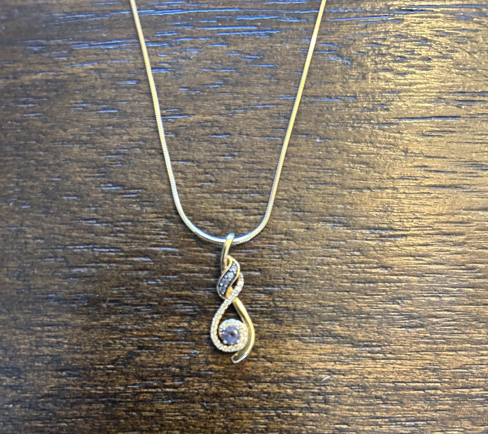Mark Henry 18K Gold Natural Alexandrite Diamond Pendant Necklace 0.30ct