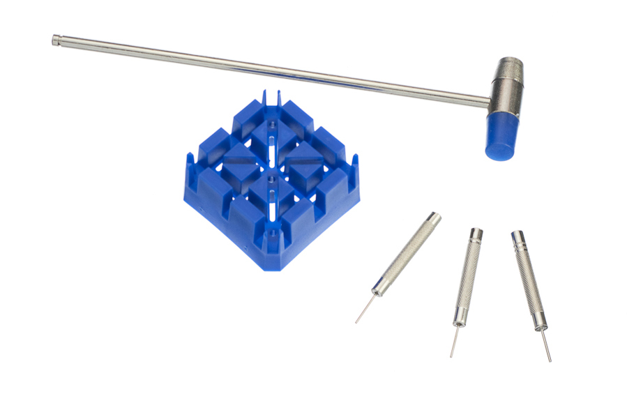 New Watch Band Link Remover Tool Kit (Hammer, Watch Holder, and 3 Pins)