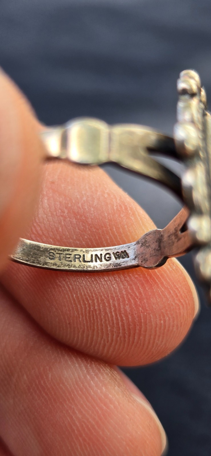 1940’s SW Native Style Sterling Silver Turquoise Wheeler Manufacturing Ring Sz 9