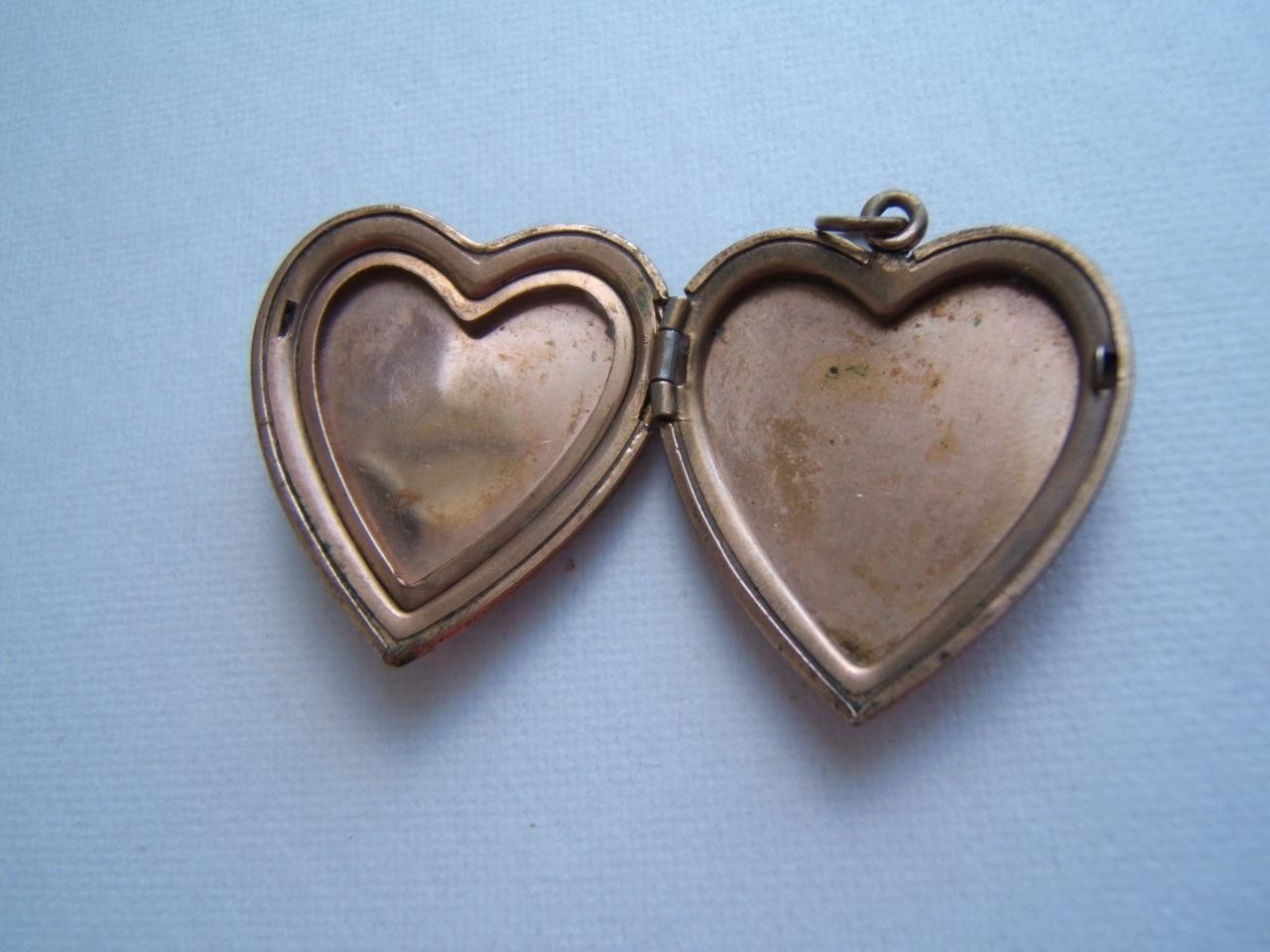 ANTIQUE GF HEART LOCKET W/ MILITARY NAVAL ANCHOR & GENERAL LEE’S HEADQUARTERS