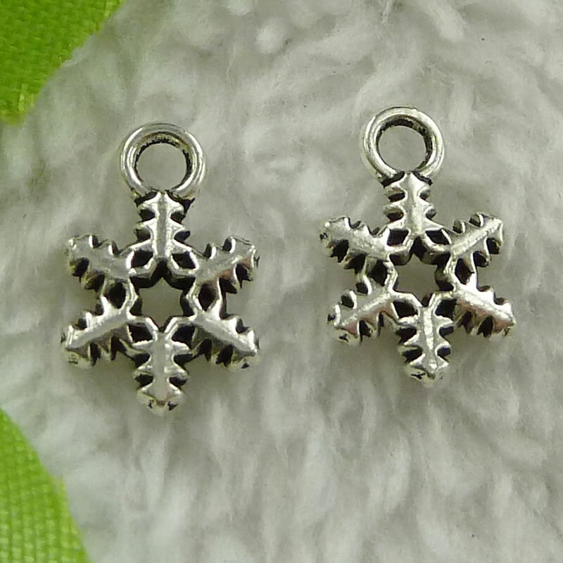 Free Ship 600 pcs tibet silver snowflake charms 14x9mm B2808