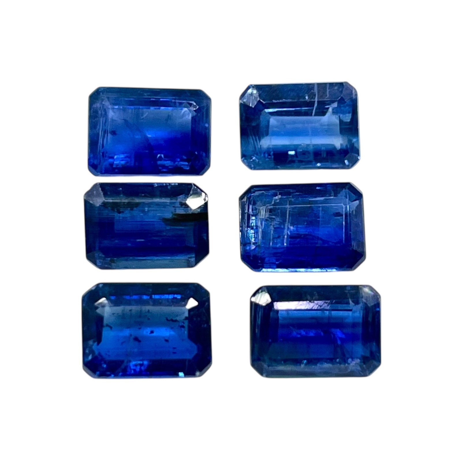 6 Pcs Natural Kyanite Blue 7x5mm Octagon Cut Untreated Loose Gemstone Lot 7 Cts
