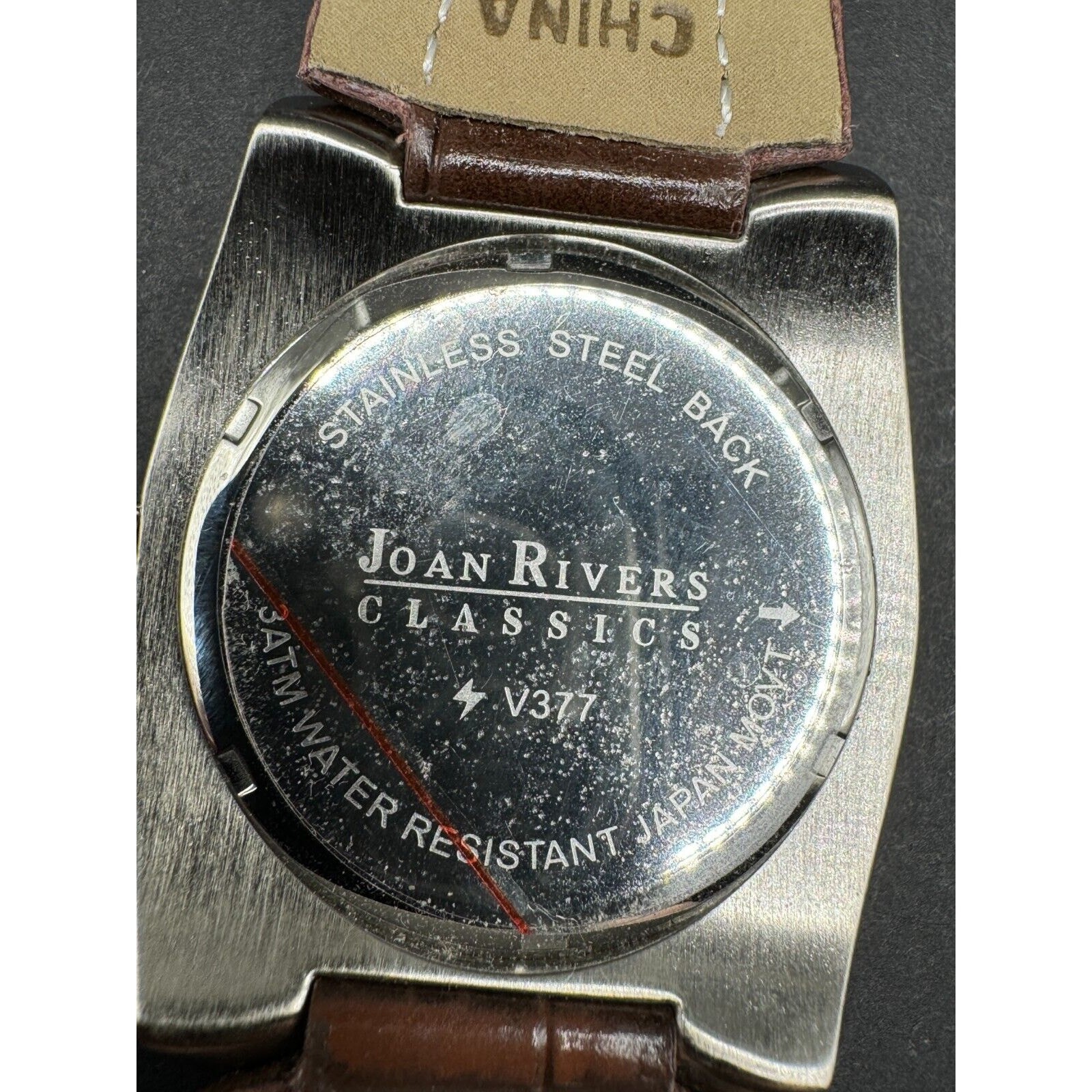 Joan Rivers Classics Women’s Watch V377 Silver Tone Case Brown Leather Band