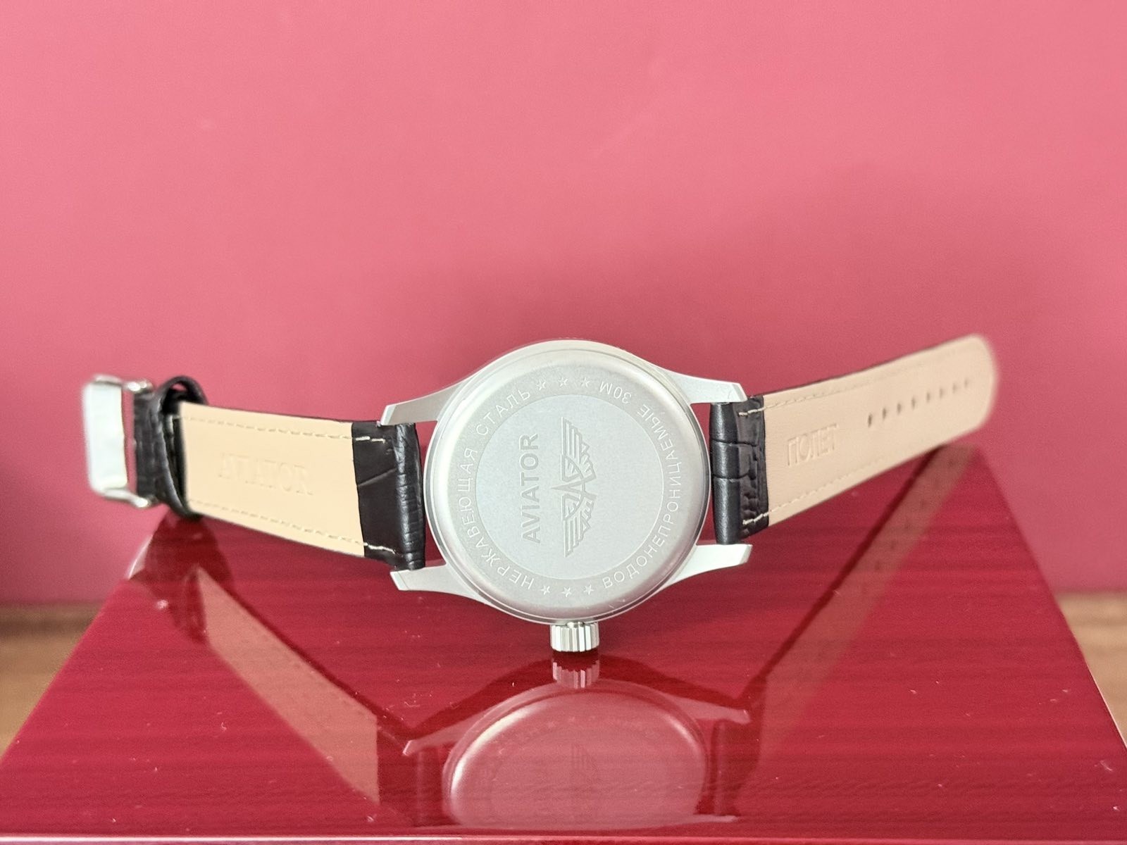 Aviator Watch Mechanical Soviet USSR Pilot Military Calendar Day Raketa Vintage