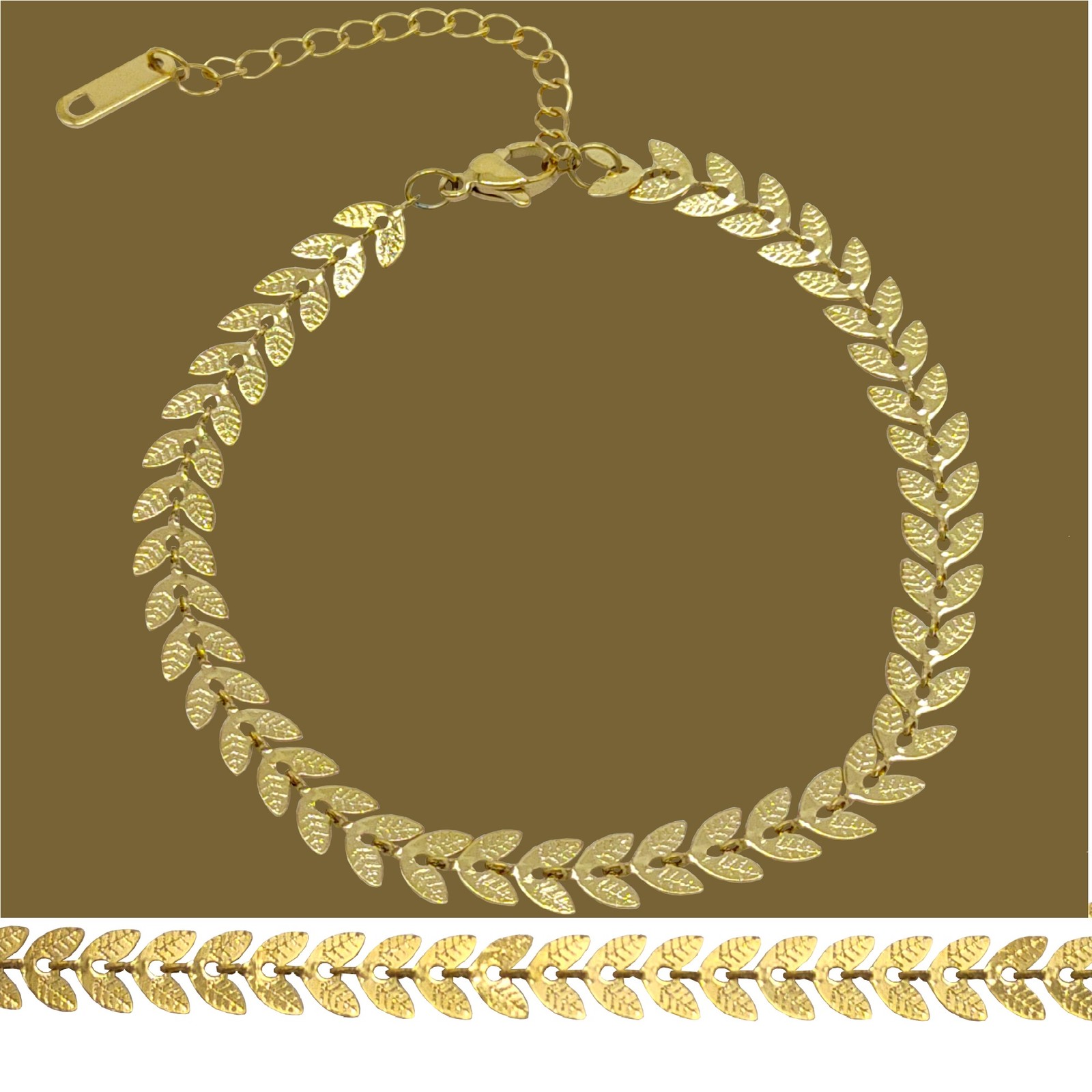 18K Gold Filled Nickel-Free non-Tarnish 5.5mm FishTail Link Chain Bracelet 7″-9″