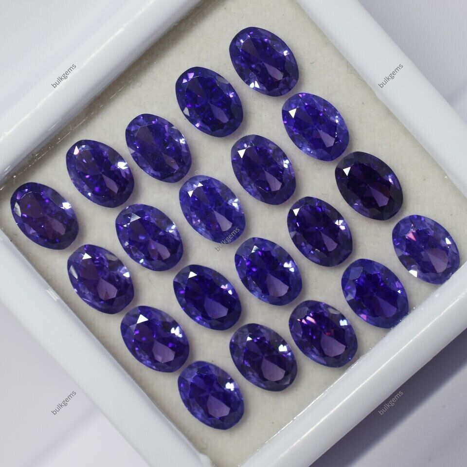 21 Pcs Natural Certified Tanzanite Purple Oval Shape Loose Gemstone 7×5 MM Lot