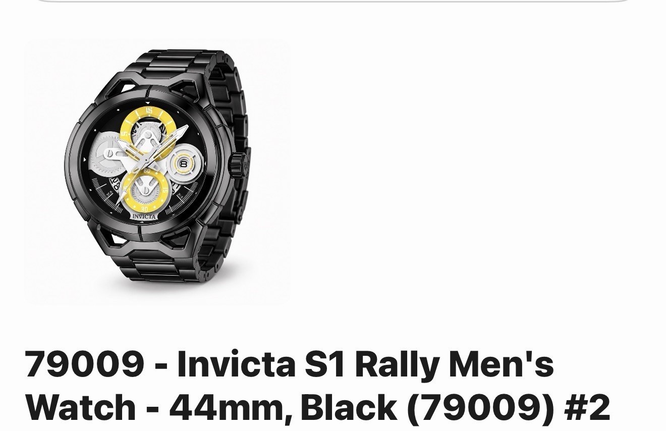 Invicta S1 Rally Men’s Sport Quartz Black Dial Stainless Steel Bracelet Watch