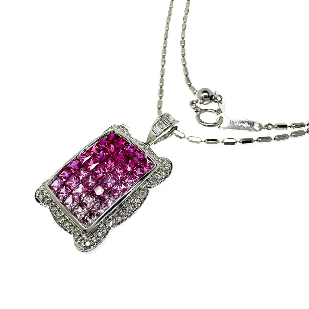 Pink sapphire 1.90ct total Ruby 1.40ct in total diamond 0.25ct in total Neck…