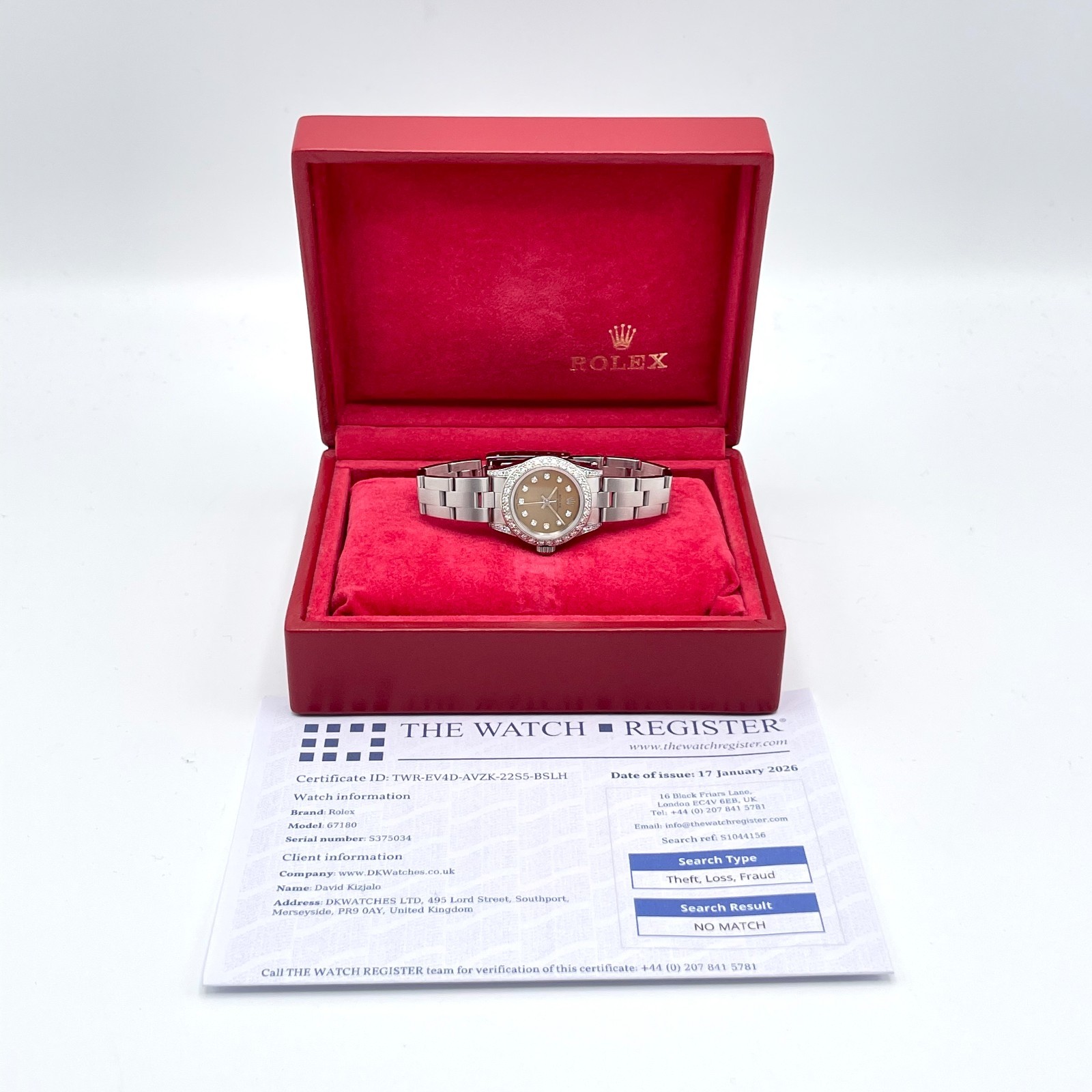 Rolex Oyster Perpetual 67180 24mm Salmon Dial Diamond Bezel Diamond Lugs Box