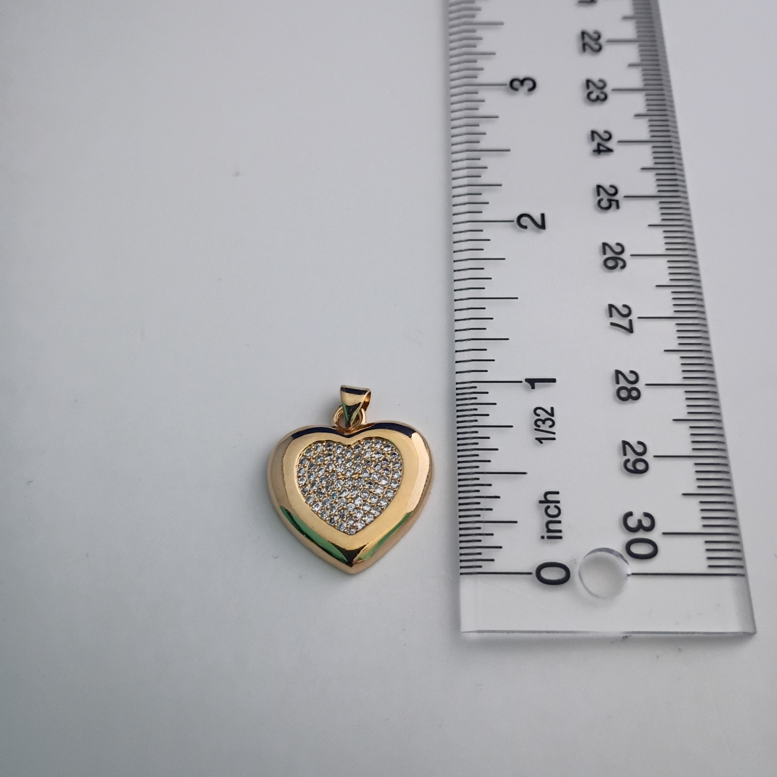Gold Plated Heart Pendant with multiple simulated diamond CZ’s 24k GP