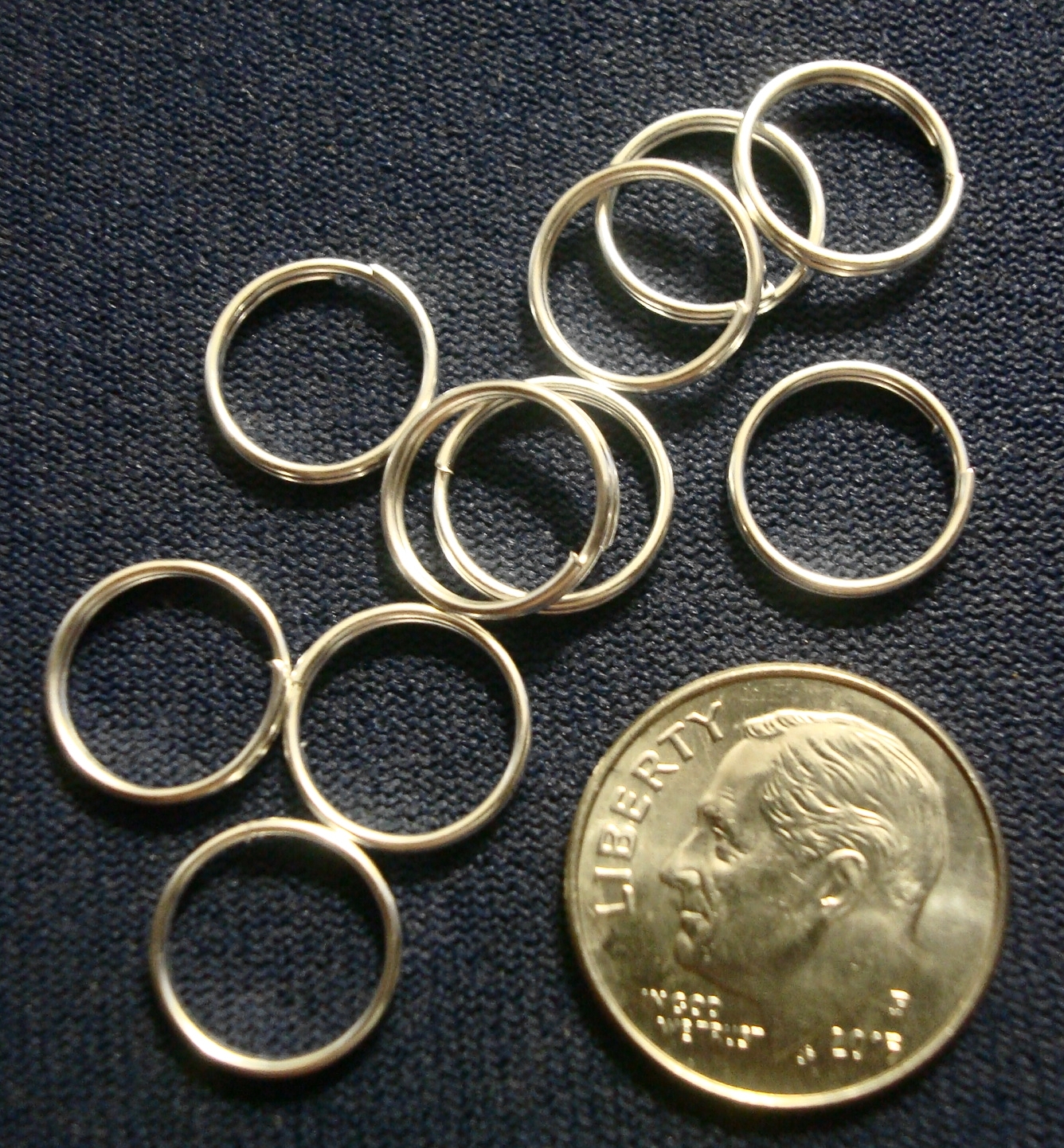 Split rings10mm silver plated split rings, clasp, jump rings 12 pcs fpc082