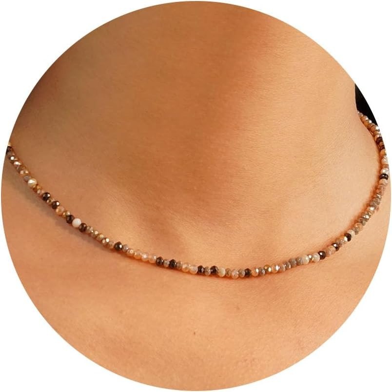 Handmade Colorful Crystal Beaded Choker Necklace – Dainty & Unique Jewelry