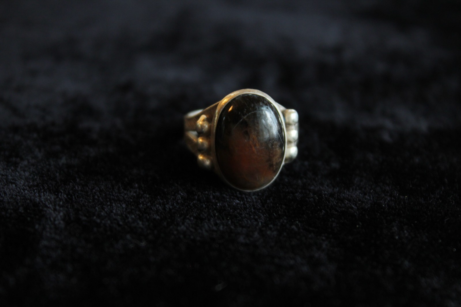 Sterling Silver Agate Vintage Ring