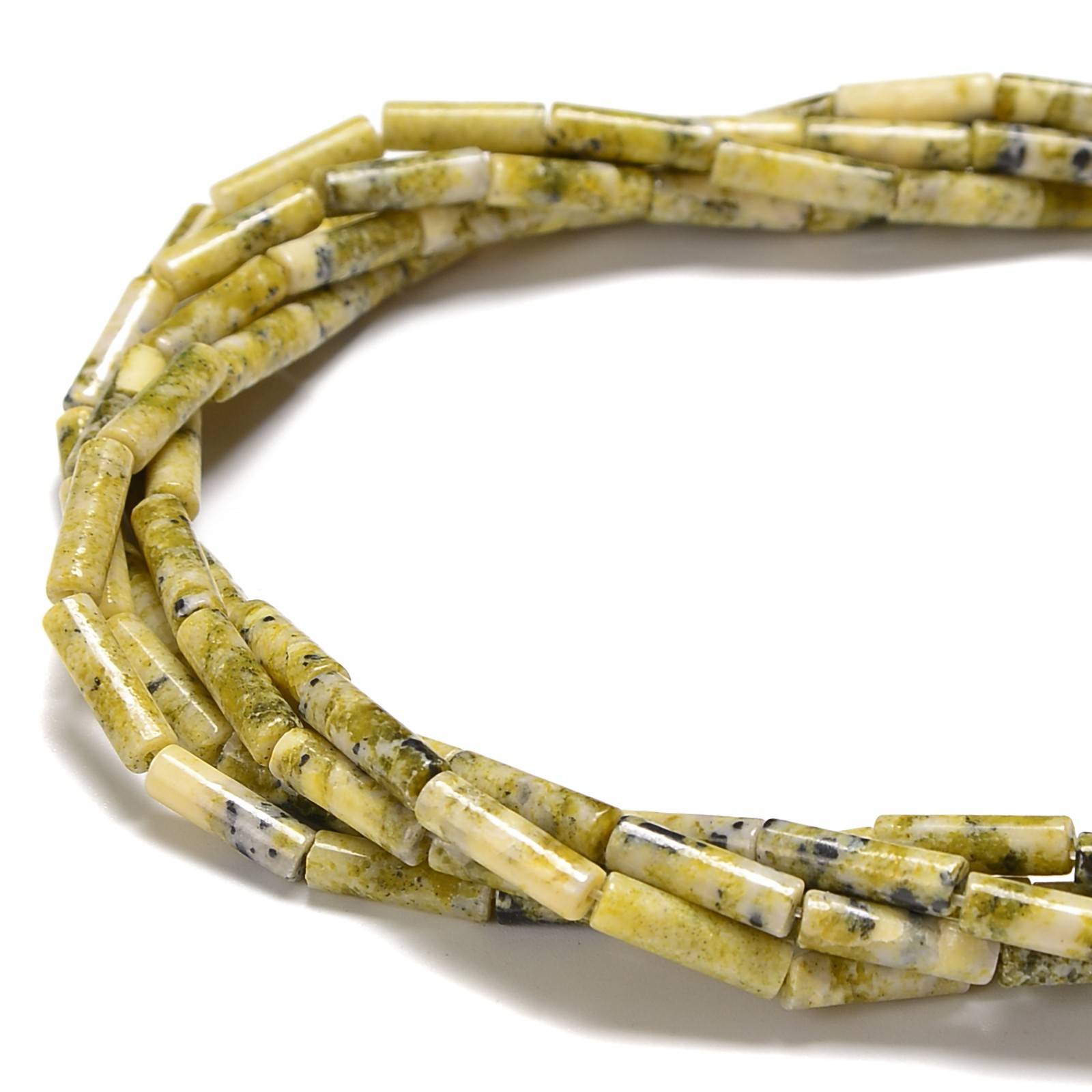 Natural Yellow Turquoise Cylinder Tube Beads Size 4x13mm 15.5” Strand