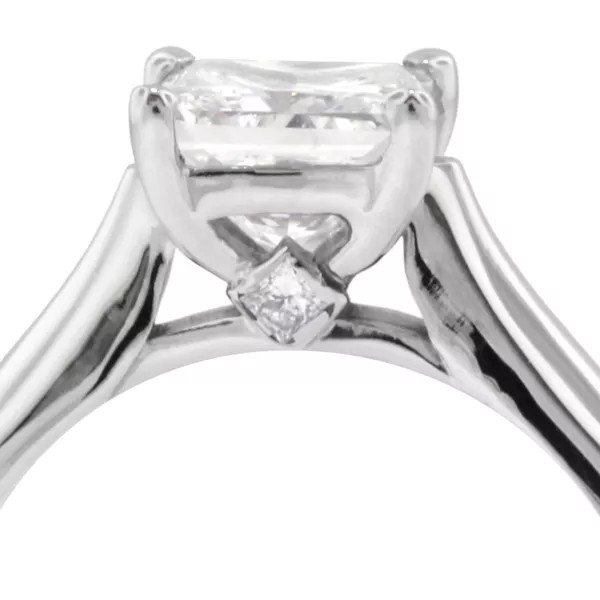 Engagement Ring 14K White Gold Classic 0.75 CT Princess Lab-Grown Diamond E VS1