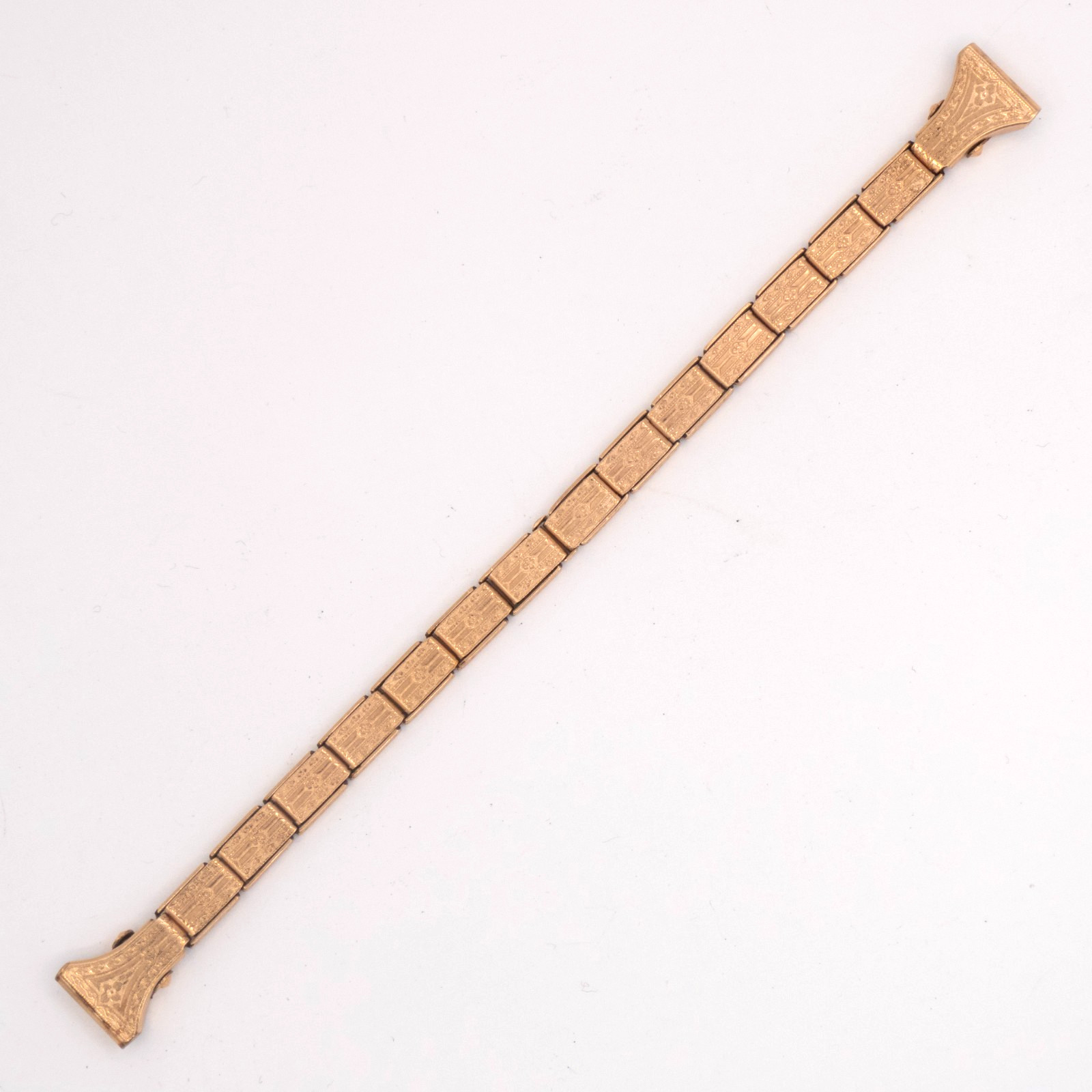 Vintage Sturdy 10.6 mm Rose Gold Filled Art Deco Wristwatch Expansion Bracelet