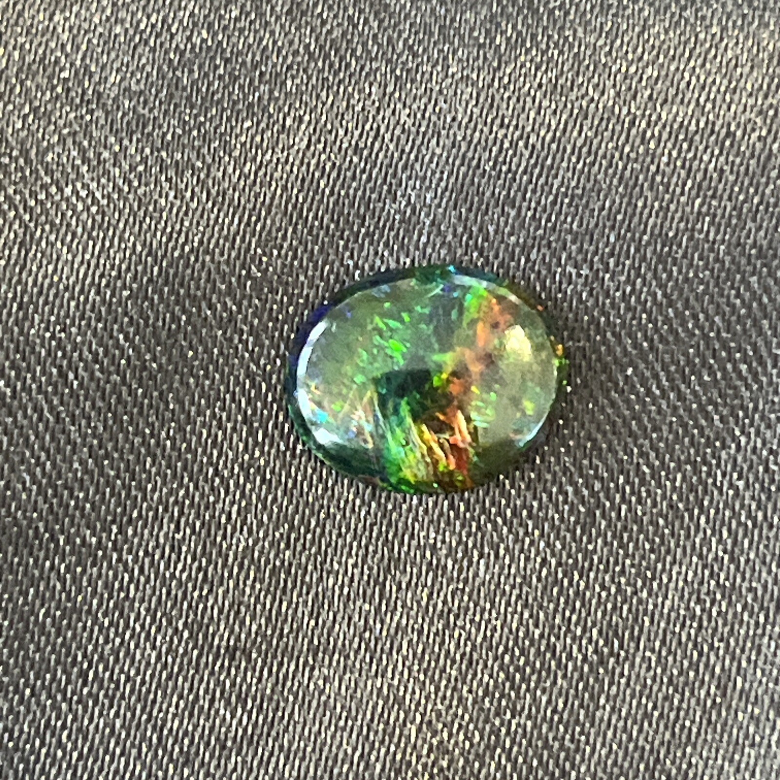 1 Ct. Black Opal Cabochon Stabilized 9.2mm X 11.3mm X 2mm