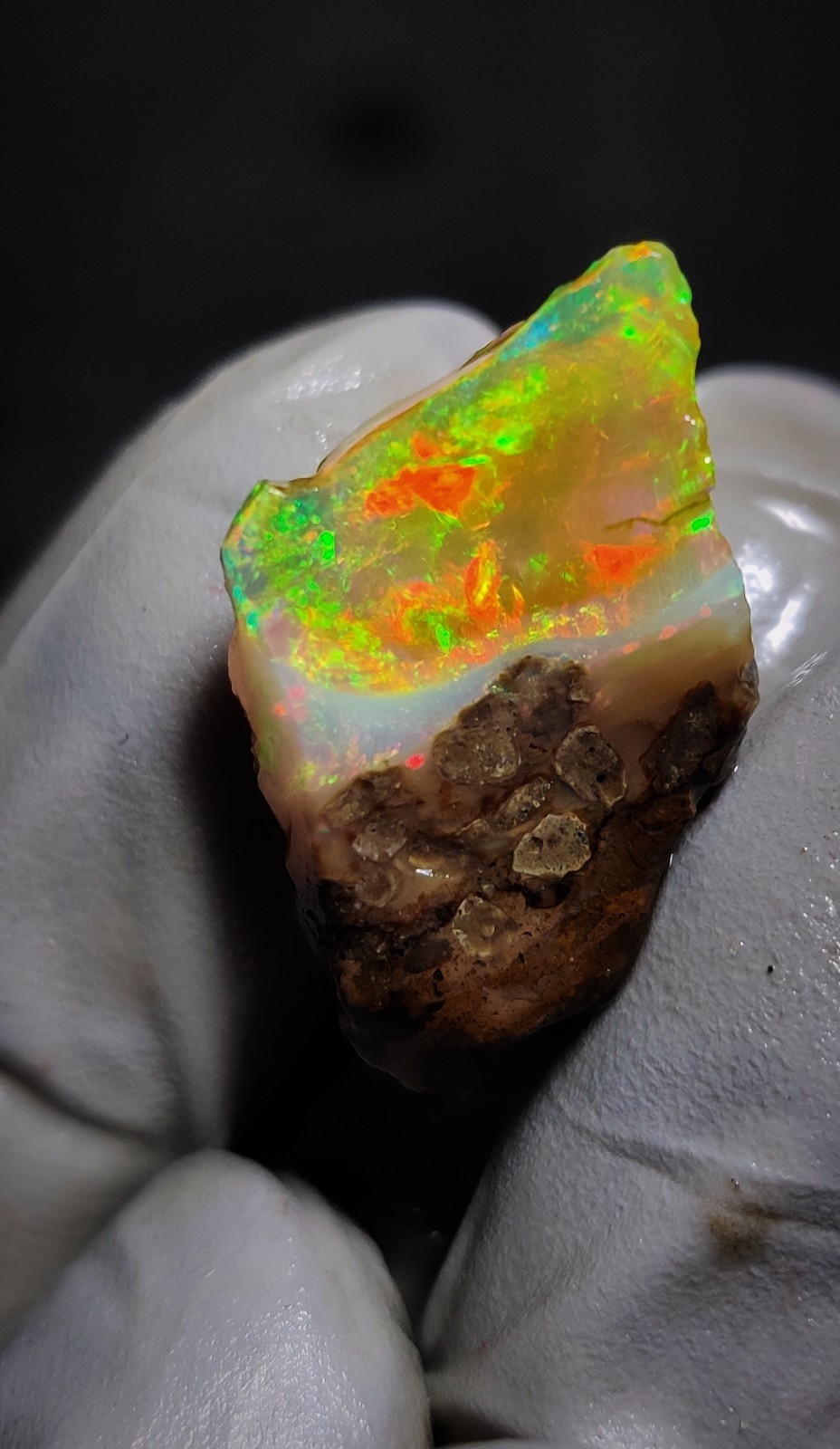 14 Ct ethiopian oil opal rough natural Welo fire Play Of Color Loose Gemstone