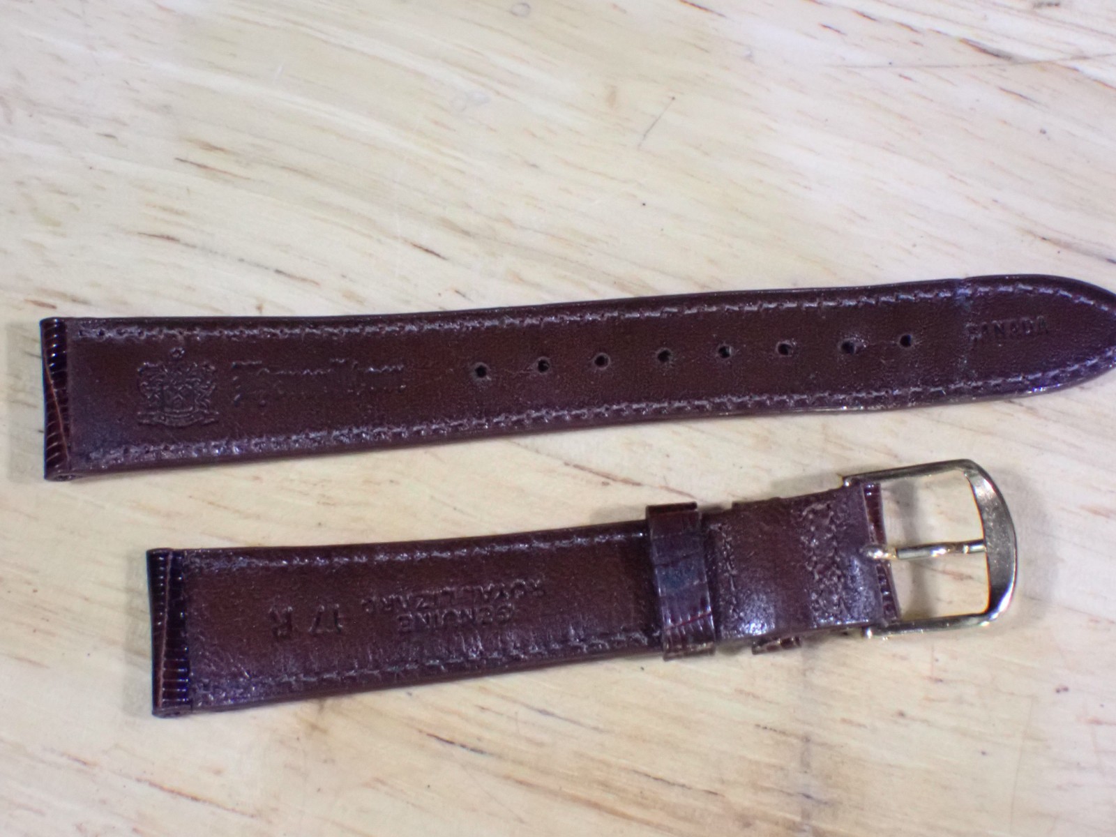 Hamilton Men’s Royal Lizard Brown Watch Band Strap 17.4 mm Ends 7″ unused