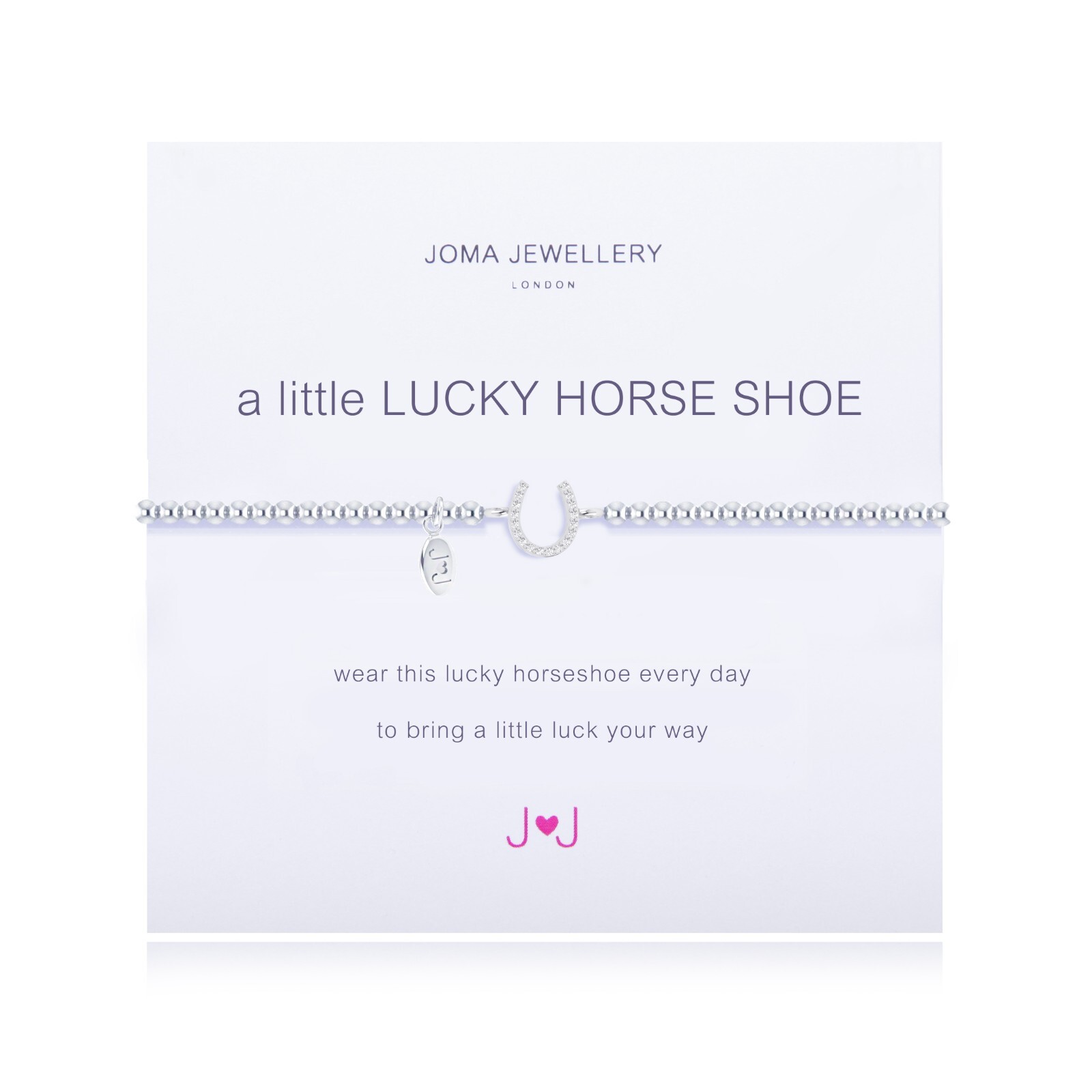 Joma Jewellery Silver Plated Beaded Bracelet A Little LUCKY HORSESHOE + GIFT BG