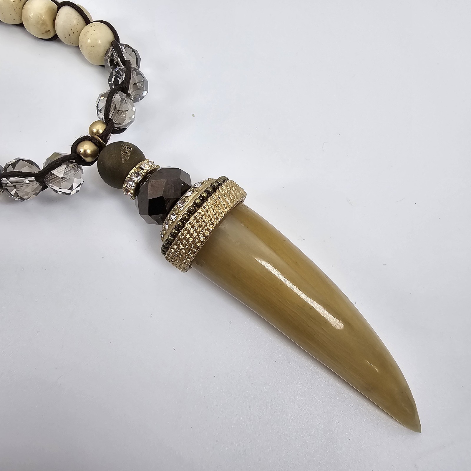 Soufeel Yuna Horn Pendant Necklace Boho Tribal Beaded Statement Jewelry New